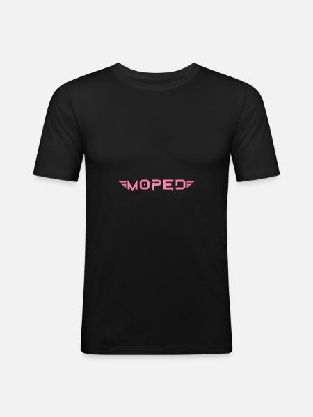 Cyclomoteur Mobylette Drôle Mobylette - T-shirt près du corps Homme - noir
