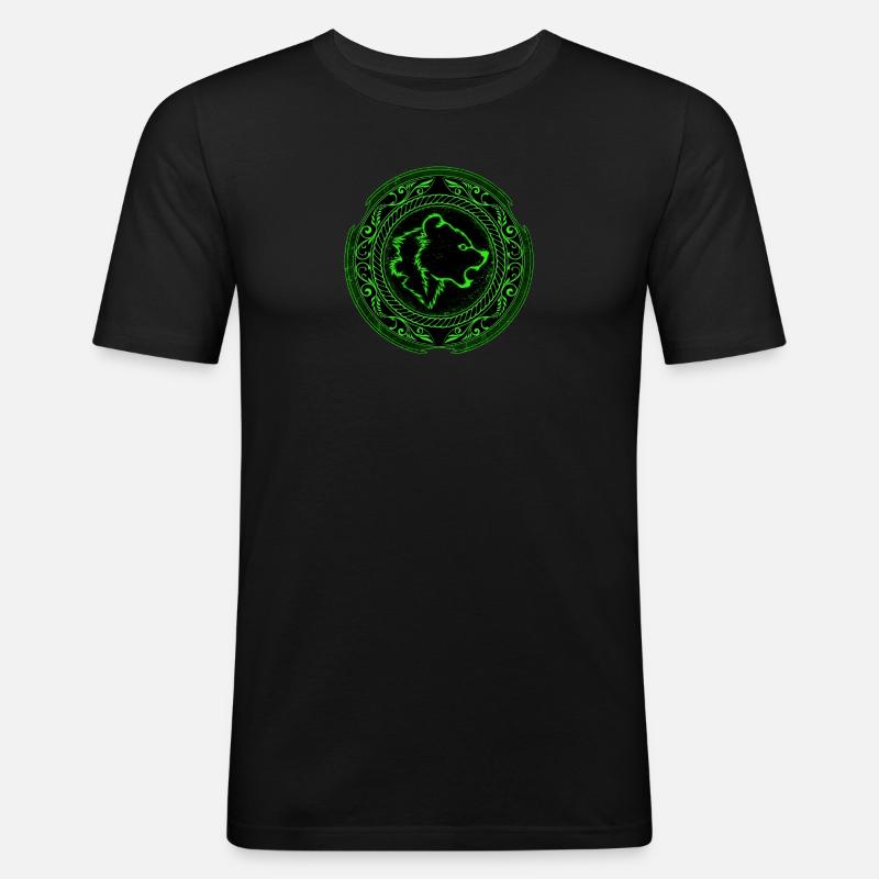 Walhalla Wikinger Bär Bärensymbol - Männer Slim Fit T-Shirt - Schwarz