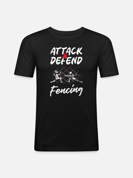 Attack And Defend Fencing - Men's Slim Fit T-Shirt - black