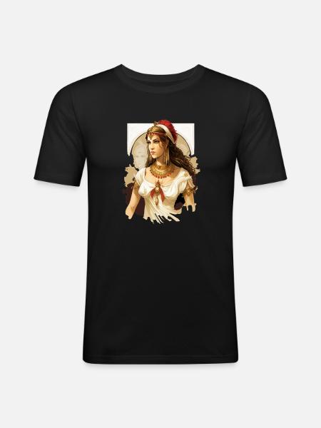 Antique Queen in Red Tiara - Men's Slim Fit T-Shirt - black