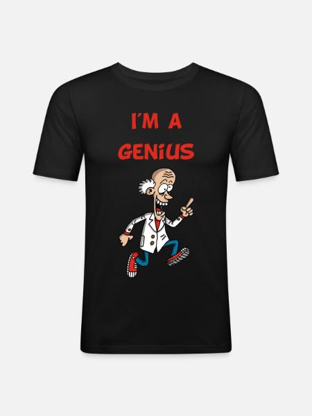 I am a genius (English) - Men's Slim Fit T-Shirt - black