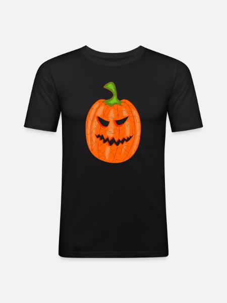 Citrouille Halloween - T-shirt près du corps Homme - noir
