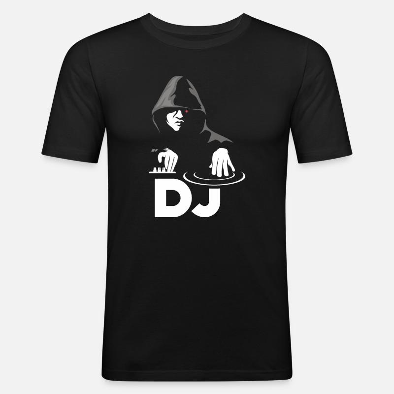 DJ - Männer Slim Fit T-Shirt - Schwarz