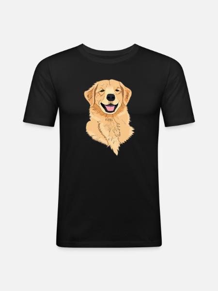 Dog Golden Retriever - Men's Slim Fit T-Shirt - black