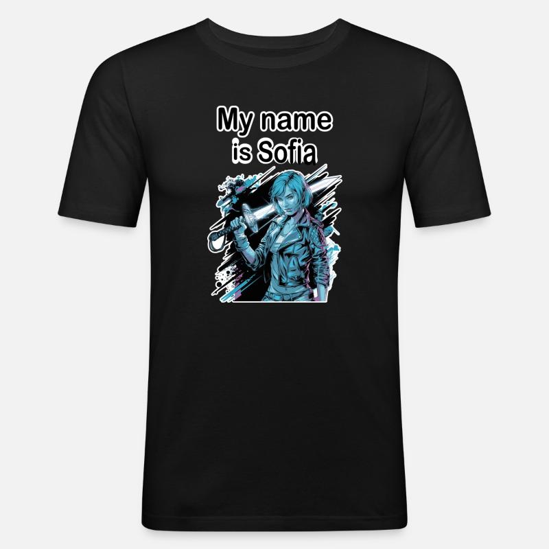 Mein Name ist Sofia 2026 - Männer Slim Fit T-Shirt - Schwarz