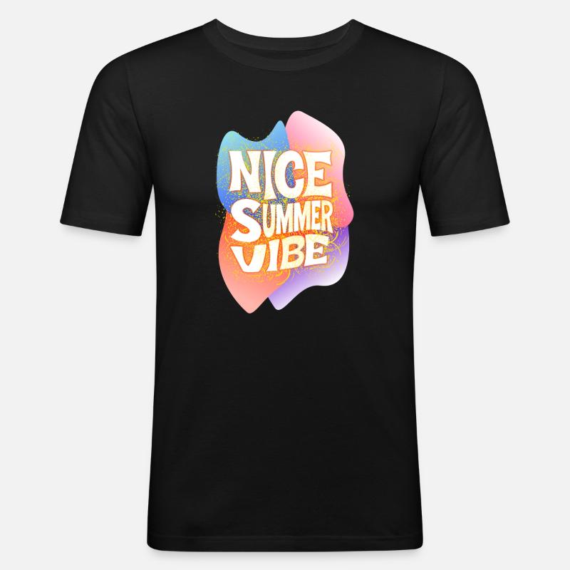 Nice summer vibe - Männer Slim Fit T-Shirt - Schwarz