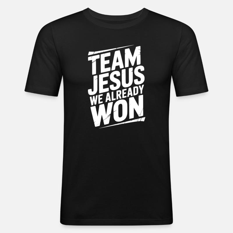 Team Jesus We Already Won - Men's Slim Fit T-Shirt - black
