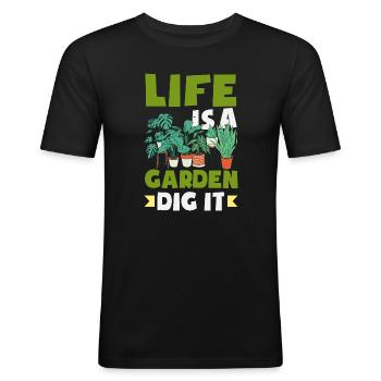 Garten- Und Pflanzenliebhaber Geschenke - Männer Slim Fit T-Shirt - Schwarz - Vorne - Nik (191cm)