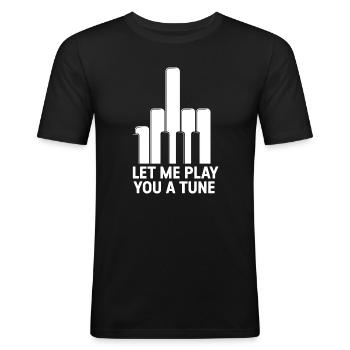 Let Me Play You A Tune Piano Keys - Men's Slim Fit T-Shirt - black - Front - Nik (191cm)