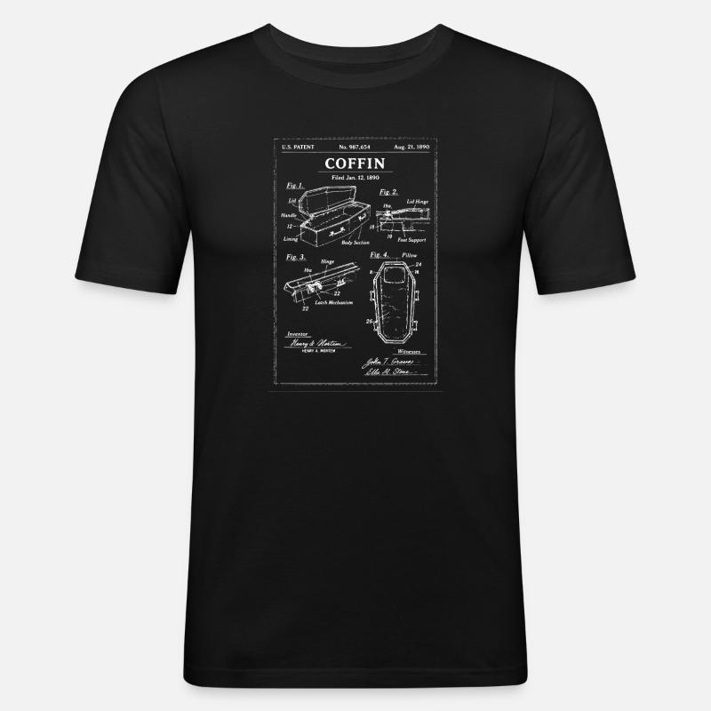Sarg-Bauplan-Patent - Männer Slim Fit T-Shirt - Schwarz