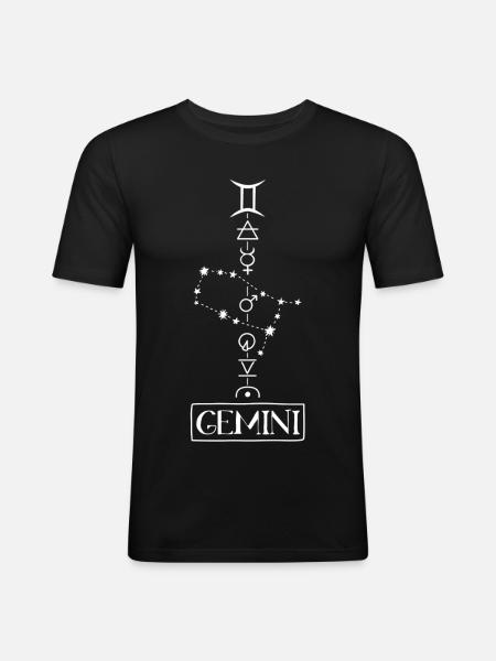 Gemini - Gemini Zodiac Sign - Men's Slim Fit T-Shirt - black