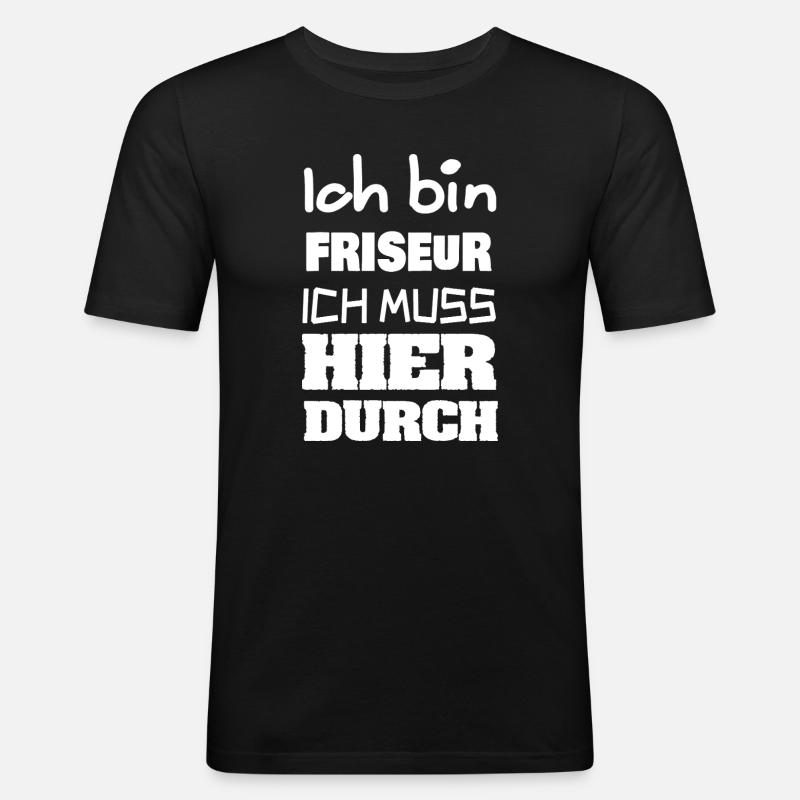 Friseur - Männer Slim Fit T-Shirt - Schwarz