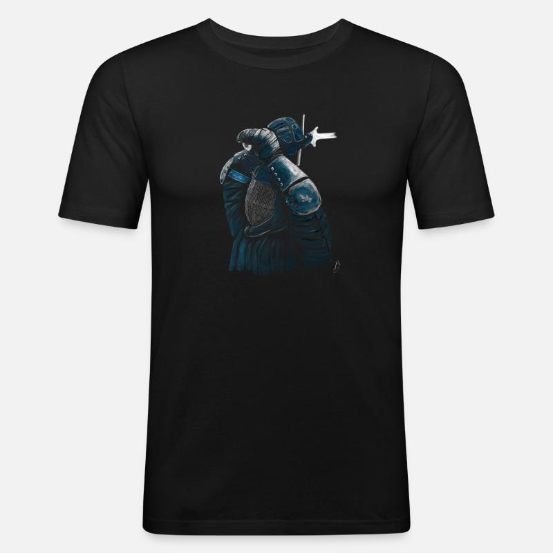 Fencer "Eva" - Männer Slim Fit T-Shirt - Schwarz