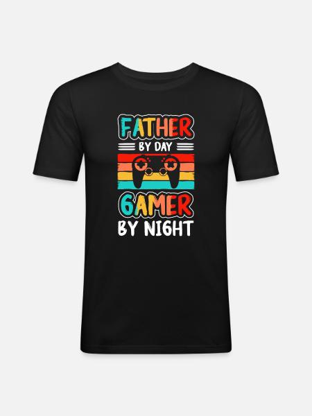 Nerd Online-Game Geek - Men's Slim Fit T-Shirt - black