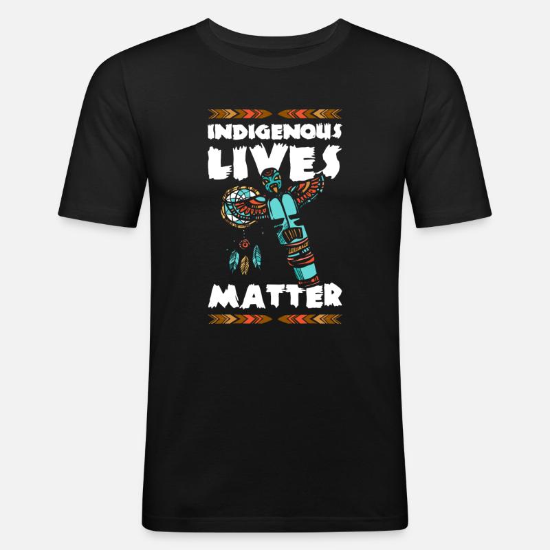 Indianisch Schädel Apache Häuptling - Männer Slim Fit T-Shirt - Schwarz