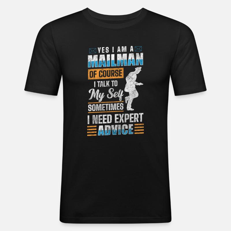 Postbote Briefe Beruf Briefbote - Männer Slim Fit T-Shirt - Schwarz