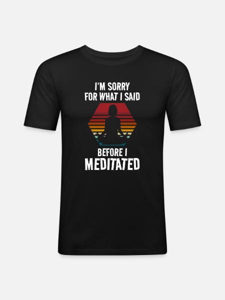 Meditation Healing Namaste Awareness - Men's Slim Fit T-Shirt - black