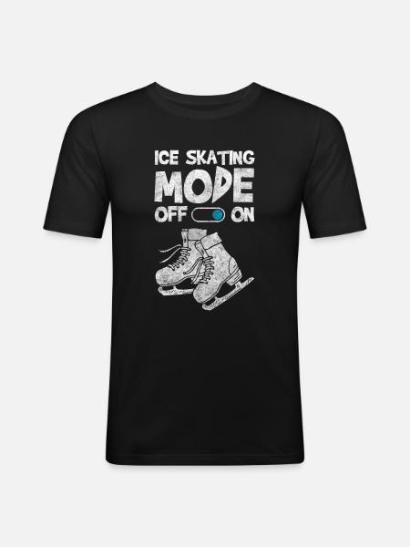 Eisläufer Cool Sportlich - Männer Slim Fit T-Shirt - Schwarz