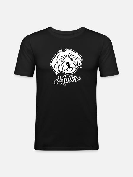 Bichon - T-shirt près du corps Homme - noir