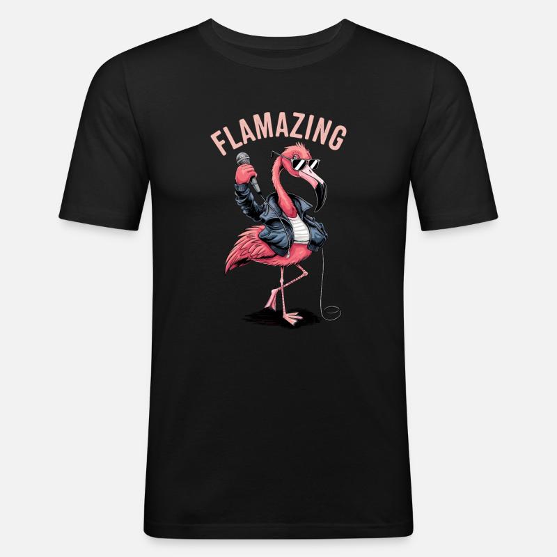 Flamazing - Männer Slim Fit T-Shirt - Schwarz