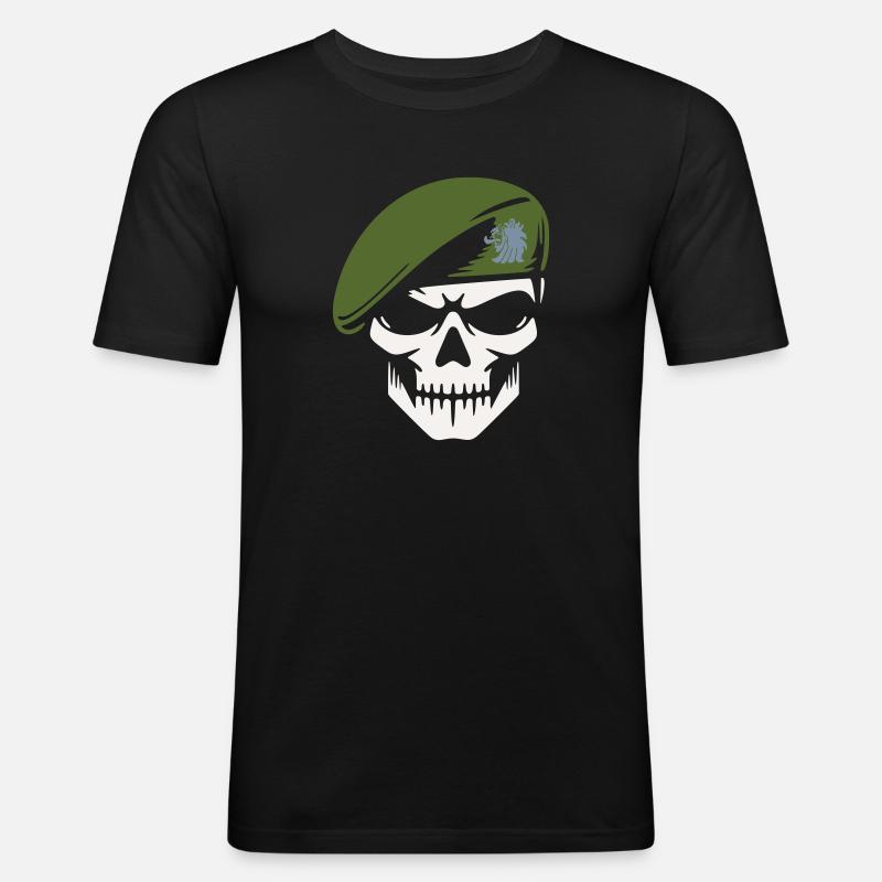 Armee - Männer Slim Fit T-Shirt - Schwarz