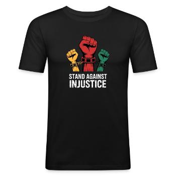 S’opposer à l’injustice pour les fiers - T-shirt près du corps Homme - noir - Devant - Nik (191cm)