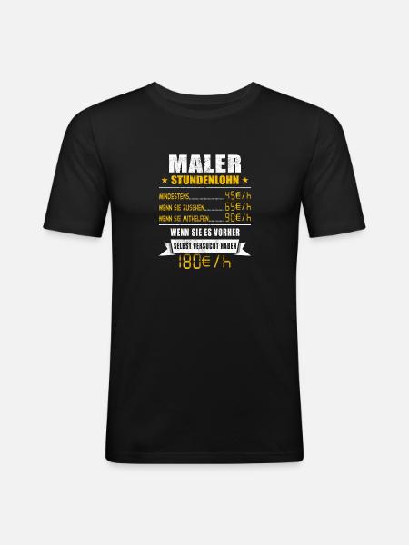 Maler - Männer Slim Fit T-Shirt - Schwarz