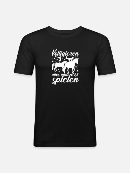 Voltigieren - Männer Slim Fit T-Shirt - Schwarz