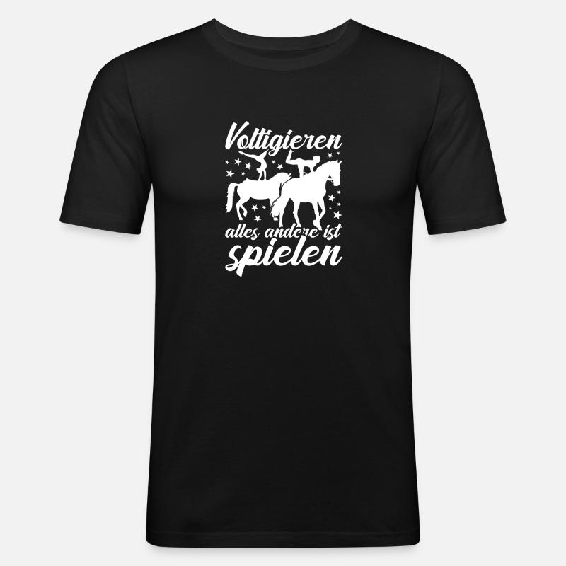 Voltigieren - Männer Slim Fit T-Shirt - Schwarz