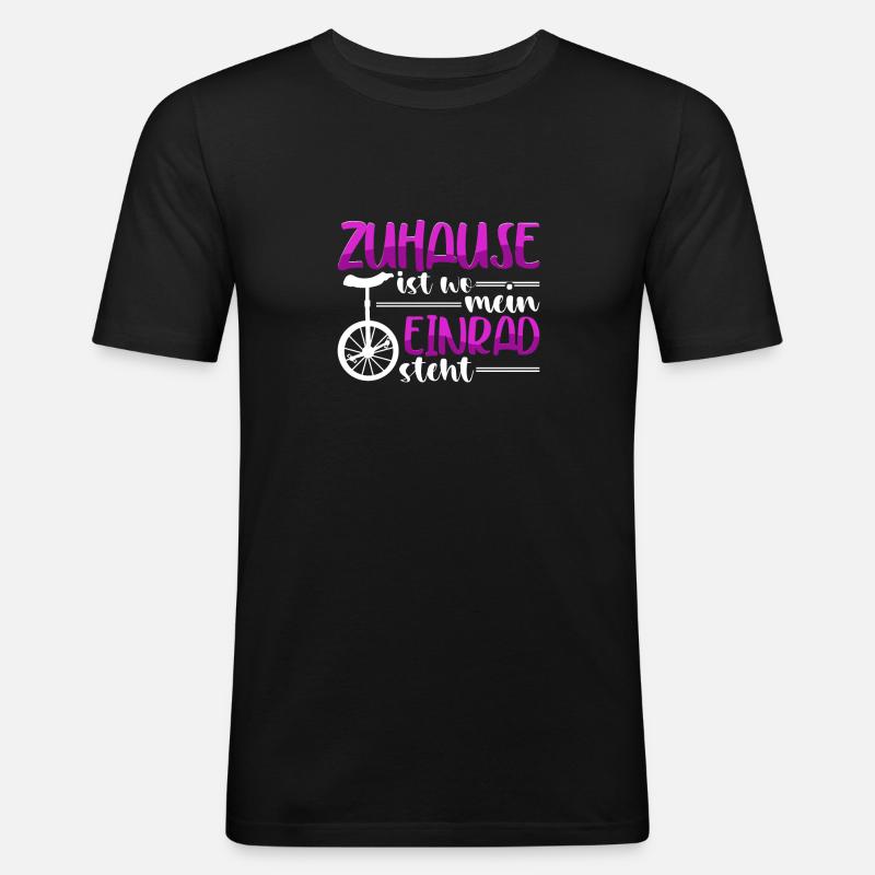 Einrad - Männer Slim Fit T-Shirt - Schwarz