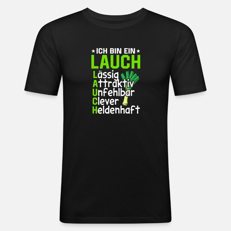 Lauch - Männer Slim Fit T-Shirt - Schwarz