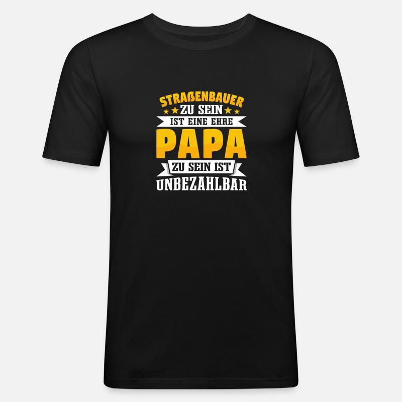 Straßenbauer - Männer Slim Fit T-Shirt - Schwarz