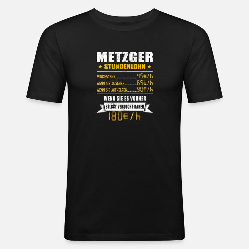 Metzger - Männer Slim Fit T-Shirt - Schwarz