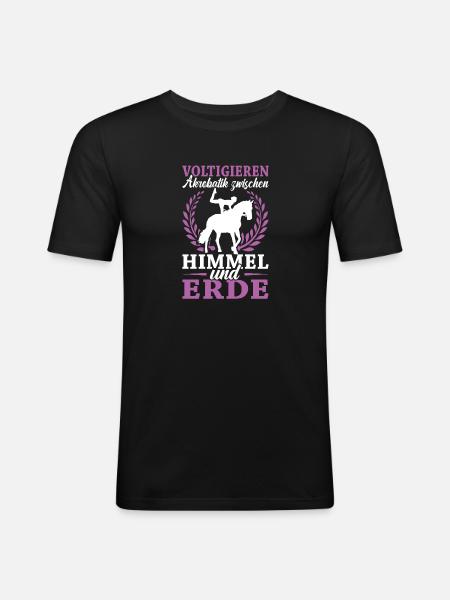 Voltigieren - Männer Slim Fit T-Shirt - Schwarz