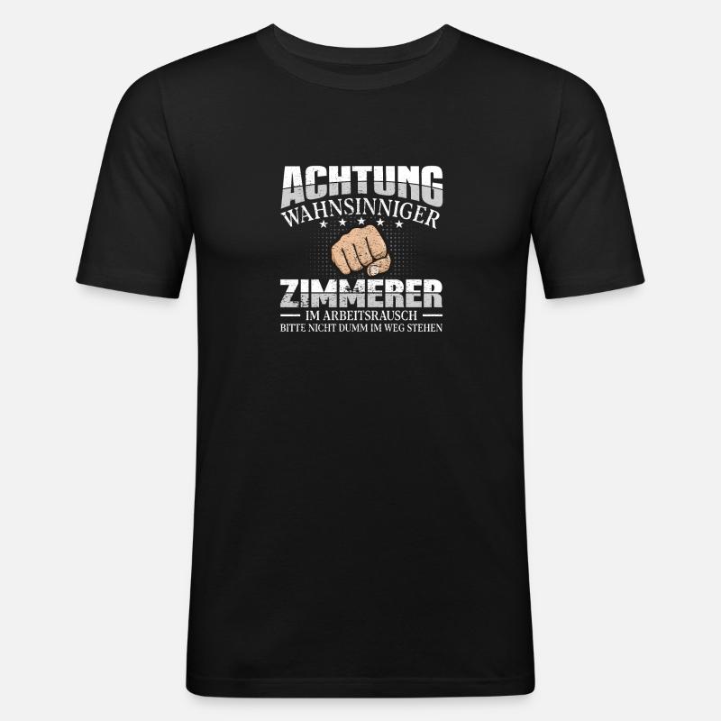 Zimmerer - Männer Slim Fit T-Shirt - Schwarz