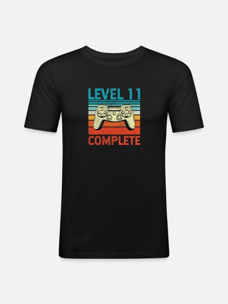 Level 11 Complete - Men's Slim Fit T-Shirt - black