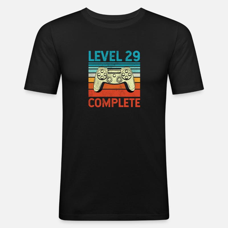 Level 29 Complete - Männer Slim Fit T-Shirt - Schwarz