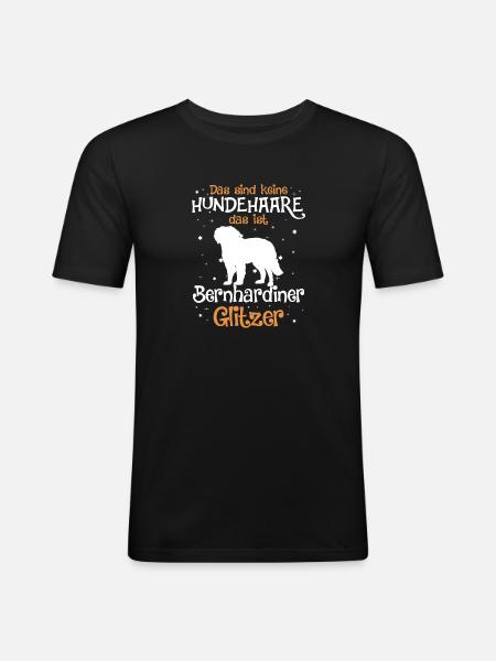 Bernhardiner Geschenk Hunde - Männer Slim Fit T-Shirt - Schwarz