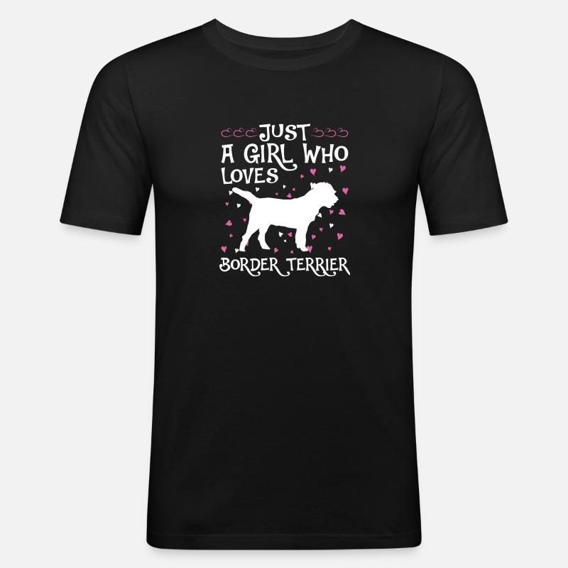 Border Terrier Geschenk Hunde - Männer Slim Fit T-Shirt - Schwarz