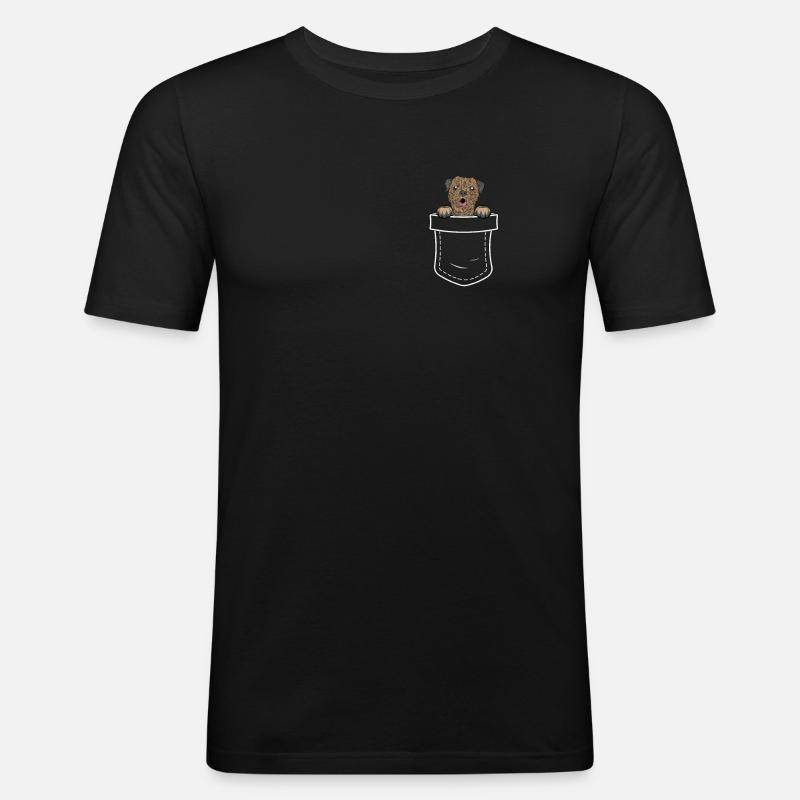 Border Terrier Geschenk Hunde - Männer Slim Fit T-Shirt - Schwarz