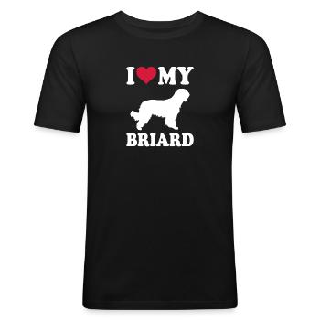 Briard Gift Dogs - Men's Slim Fit T-Shirt - black - Front - Nik (191cm)