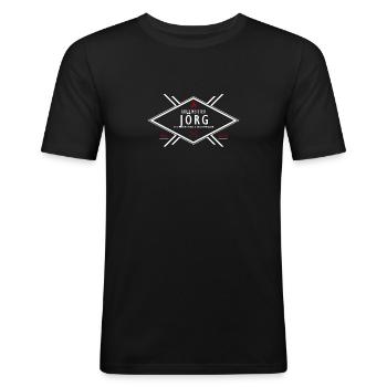 Grillmeister Jörg Vorname Name - Männer Slim Fit T-Shirt - Schwarz - Vorne - Nik (191cm)