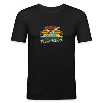 Pteranodon Dinosaur Enfants Dino Cadeau - T-shirt près du corps Homme - noir - Devant - Nik (191cm)