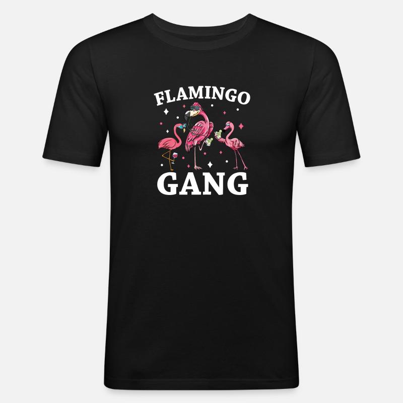 Flamingo JGA - Männer Slim Fit T-Shirt - Schwarz