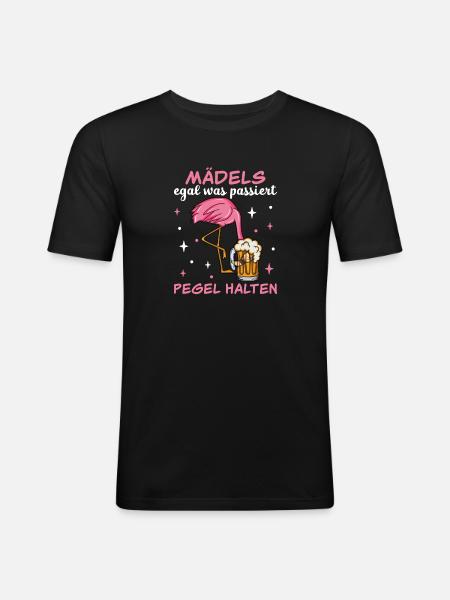 Flamingo JGA - Männer Slim Fit T-Shirt - Schwarz