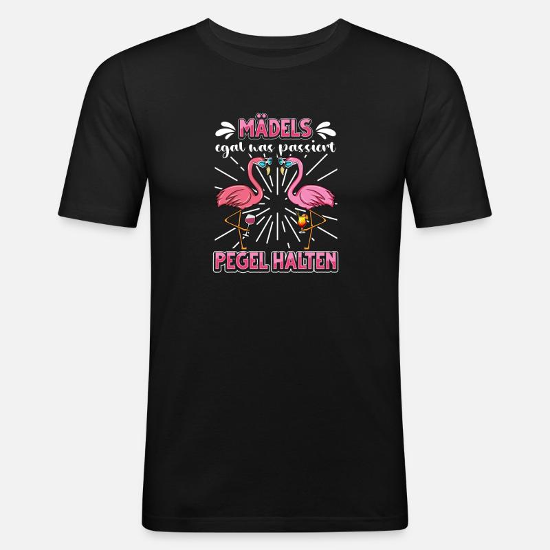 Flamingo JGA - Männer Slim Fit T-Shirt - Schwarz