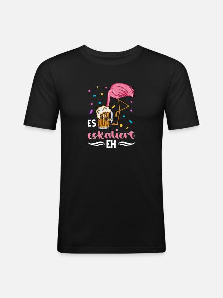 Flamingo JGA - Männer Slim Fit T-Shirt - Schwarz