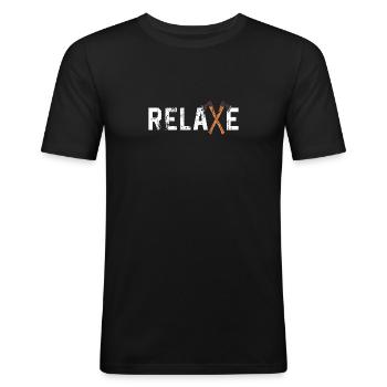 Axt Werfen - Männer Slim Fit T-Shirt - Schwarz - Vorne - Nik (191cm)