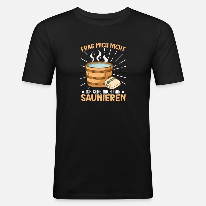 Sauna - Männer Slim Fit T-Shirt - Schwarz