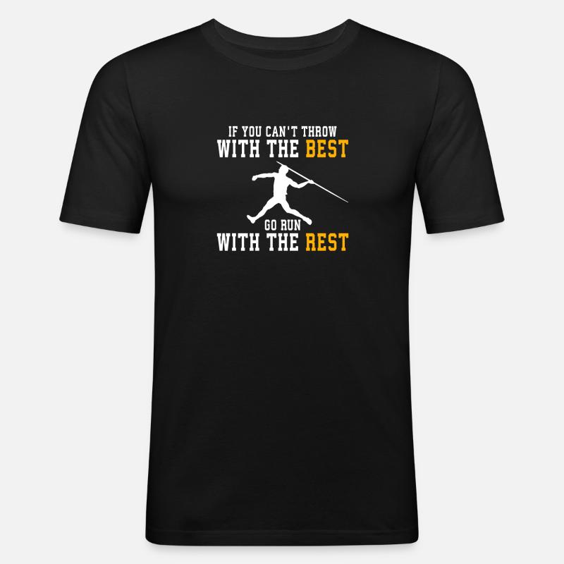 Speerwurfstrecker Leichtathletik Speerwerfer - Männer Slim Fit T-Shirt - Schwarz